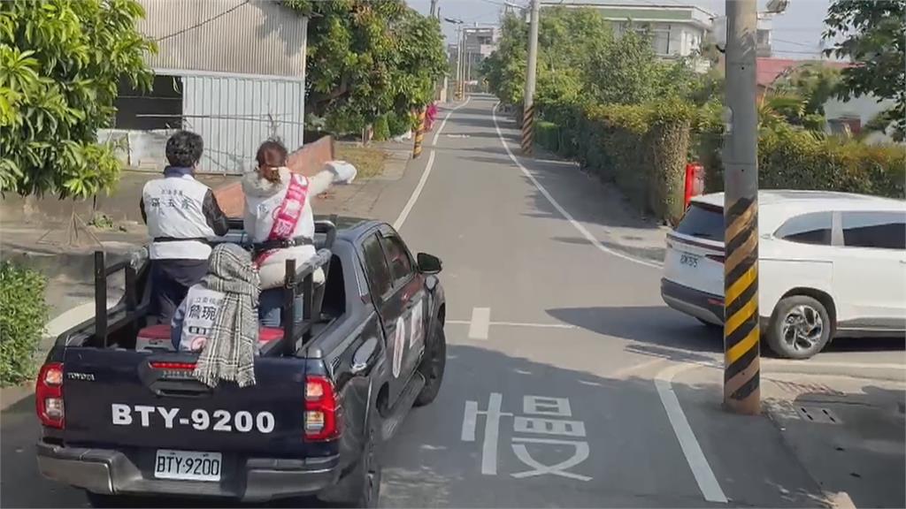 翁章梁陪同蔡易餘車掃 詹琬蓁從故鄉鹿草出發