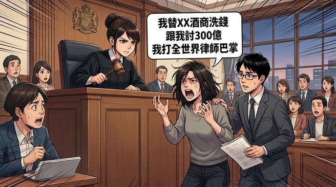 打律師女子開庭再度暴走　嗆我打全世界律師　還當庭否認犯罪