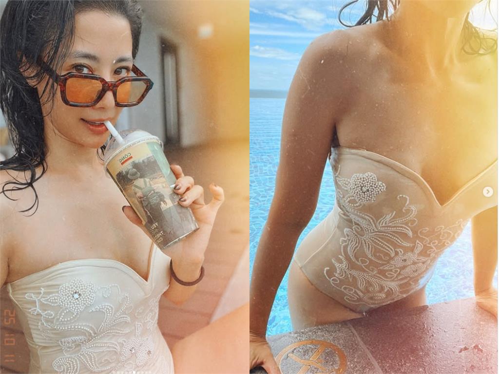 李蒨蓉泳池「濕身解放」零肩帶險撐不住 全素顏洩「超狂膚況」驚呆網!