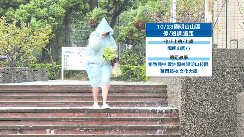 共伴效應雨彈續炸陽明山 文大刮10級風學生寸步難行