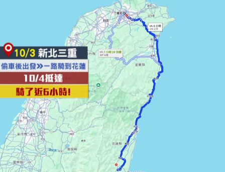 新北偷車騎去花蓮拿物資! 男「沒戴安全帽」遭花蓮警攔查發現