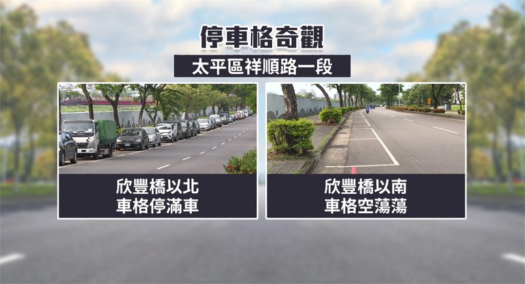 停車奇觀!橋北車格一位難求 橋南車格乏人問津