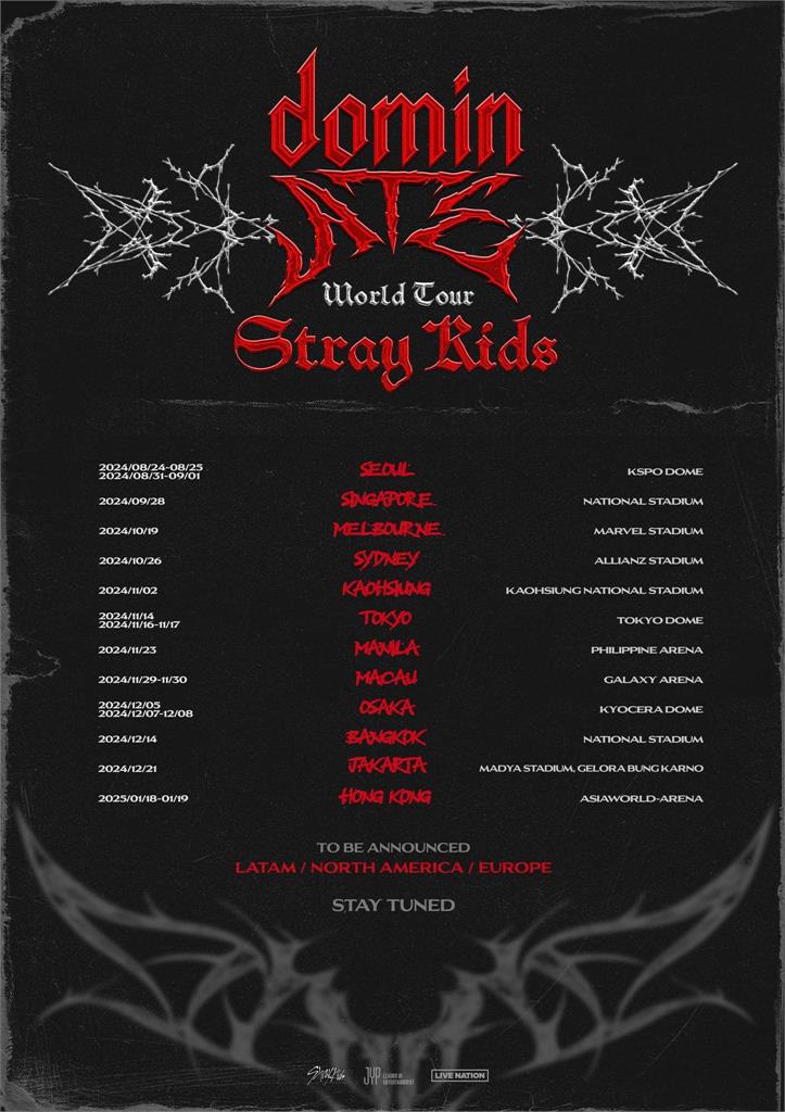 Stray Kids震撼宣布來台開唱!11月2日登高雄世運