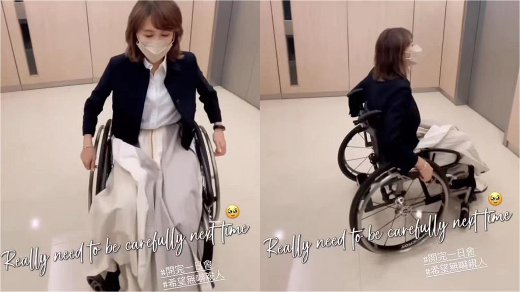50歲黎姿「突坐輪椅」粉絲全嚇壞！本人親曝傷勢：不能上班了