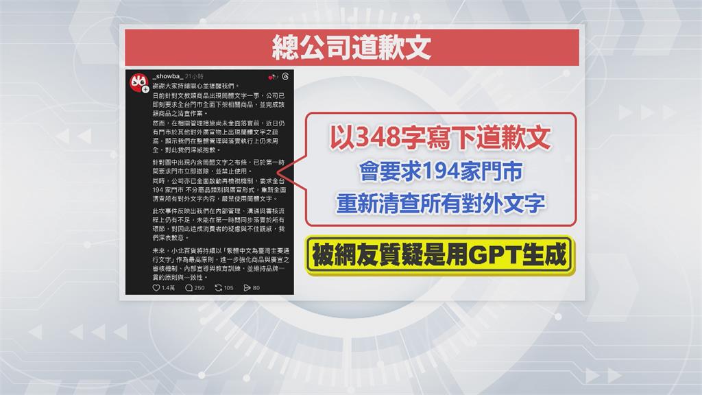 小北百貨新年布條驚見「簡體字」　總公司：要求門市清查文字