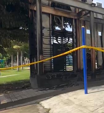 彰化人氣兒童公園旁暗夜大火　疑半裸男出沒警追查
