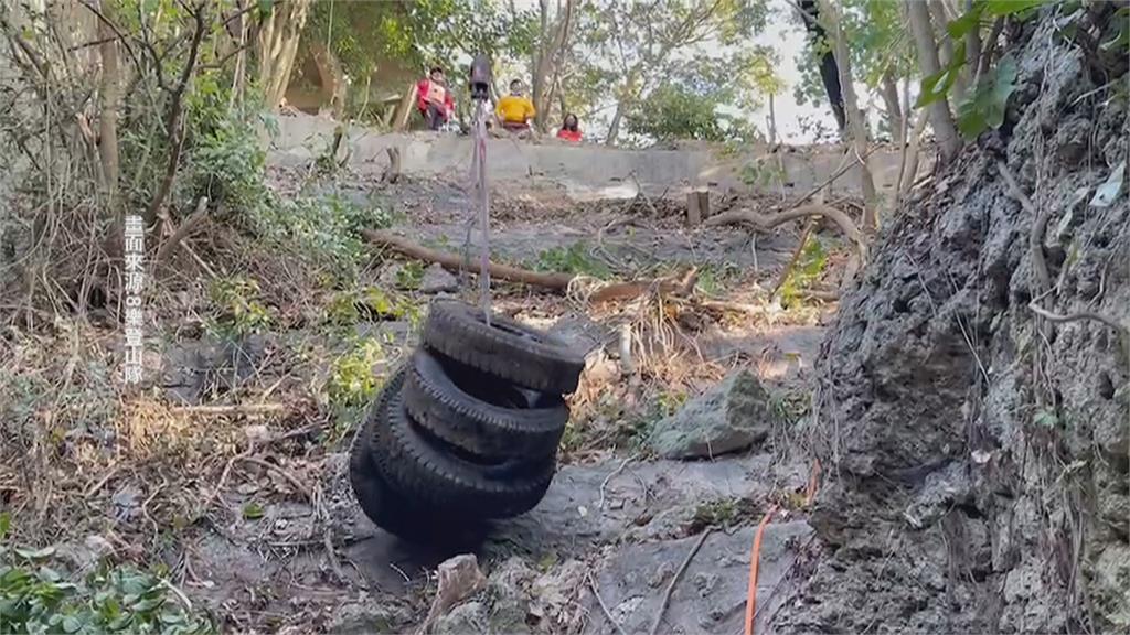 大崗山舊礦區清出大型廢棄輪胎　數十噸廢棄物僅冰山一角