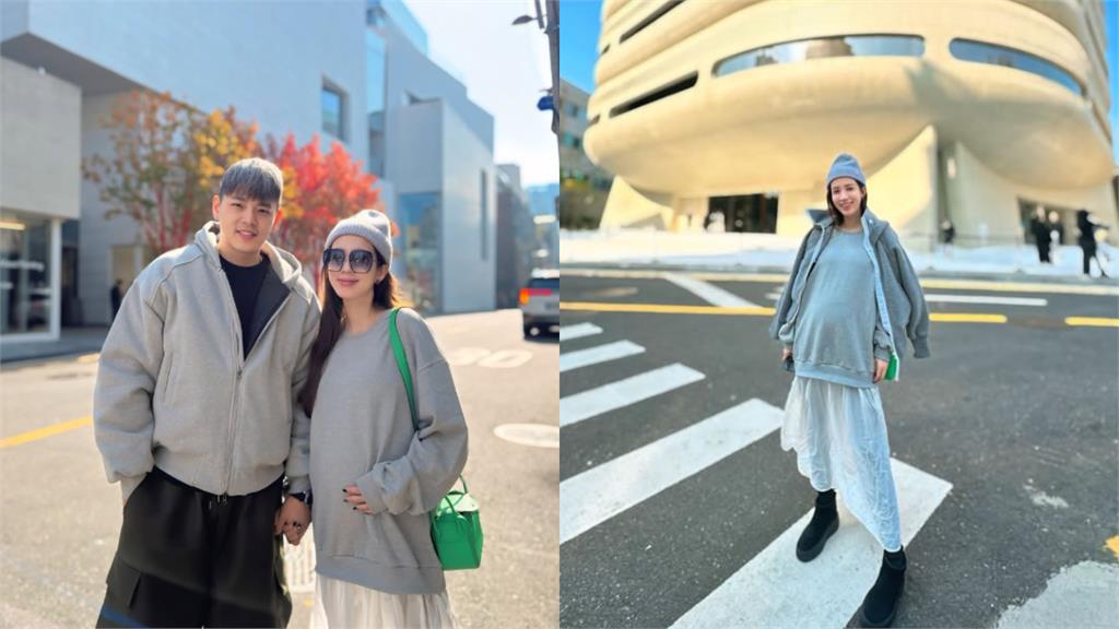 愛雅「挺6月孕肚」與先生同遊首爾 本人嗨喊:睽違兩年的假期真開心!