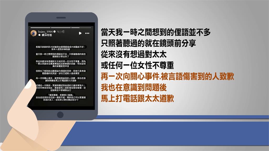 台灣隊長「聊俚語」失言遭轟 陳傑憲深夜歉:馬上打給老婆