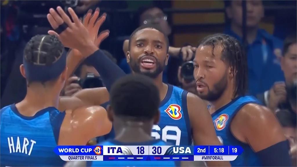 世界盃男籃錦標賽 美國大勝義大利37分晉4強
