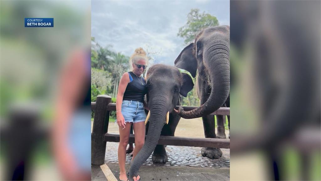 　好痛！跟大象拍照女遊客被咬住手臂　疑「這個」動作惹怒大象
