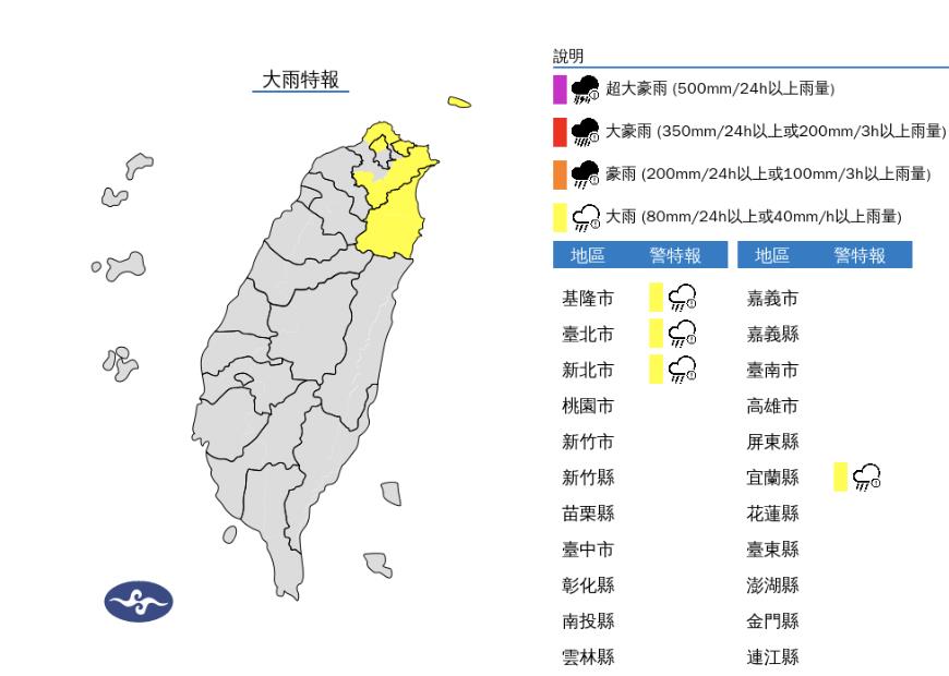 快新聞／東北季風增強雨彈來襲！　北北基4縣市發布大雨特報