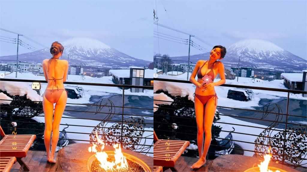 Yuri「雪中噴火山」比基尼泡湯！暴力6連發…網睡不著：這免費看？