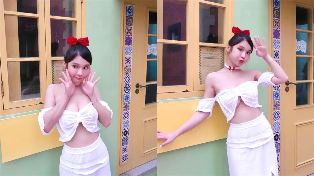 琳妲飛澳門上身只裹一層白布！一抬手衣服上滑「半顆麻糬掉出」超兇畫面全被看