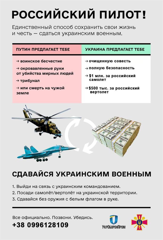 烏克蘭又砸重金招降!俄國飛行員駕駛戰鬥機「投誠」 爽領百萬美元
