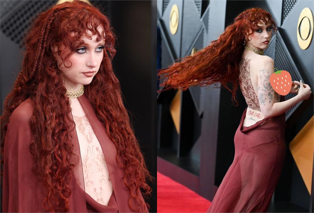 Chappell Roan「國王新衣」現身葛萊美！酒紅紗裙只靠「2顆珠寶」掛胸前