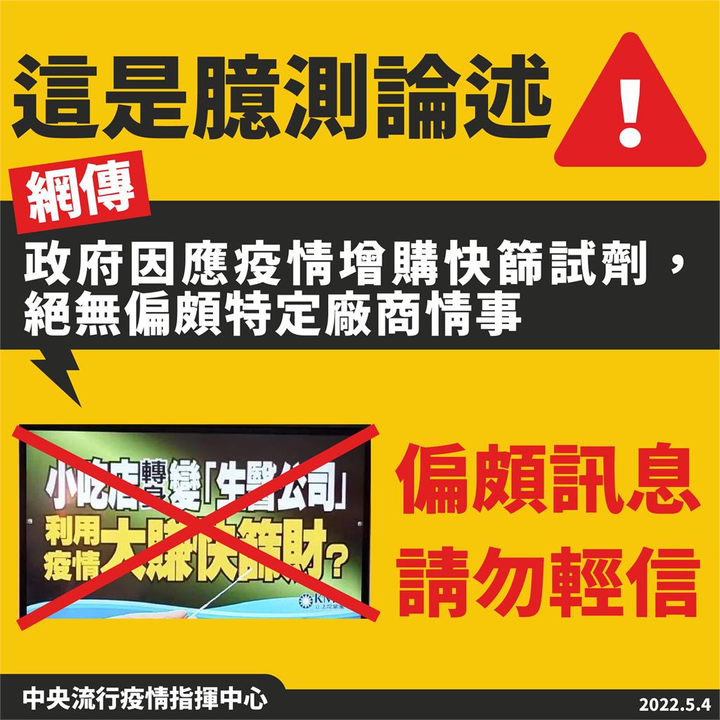 快新聞／國民黨質疑採購快篩圖利　指揮中心駁斥：大肆炒作無助防疫