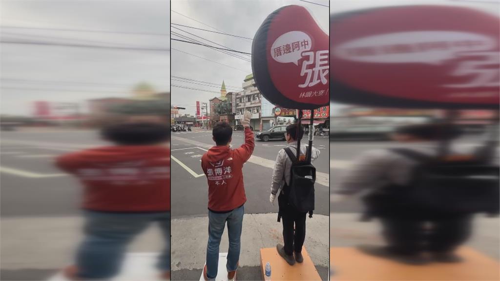 拚初選民調！　本尊「抵加啦」　簡煥宗背帶掀起「本人風」