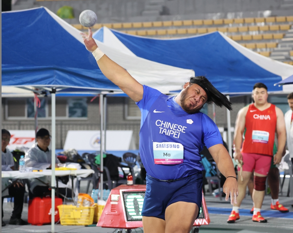 亞錦賽因雨延賽 台灣4選手決賽登場 鉛球好手馬皓瑋以19公尺25成績奪第五