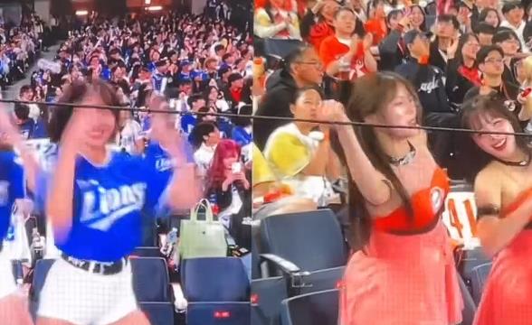 南韓啦啦隊2大頂尖女神「場邊對決」!正面「掃射火力」全程轉播觀眾席狂吼