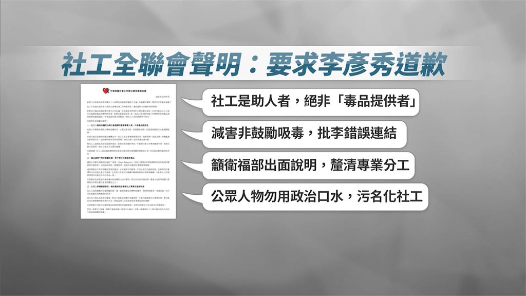 李彥秀離譜「社工發毒品」言論！社工師全聯會要求道歉：停止污名化