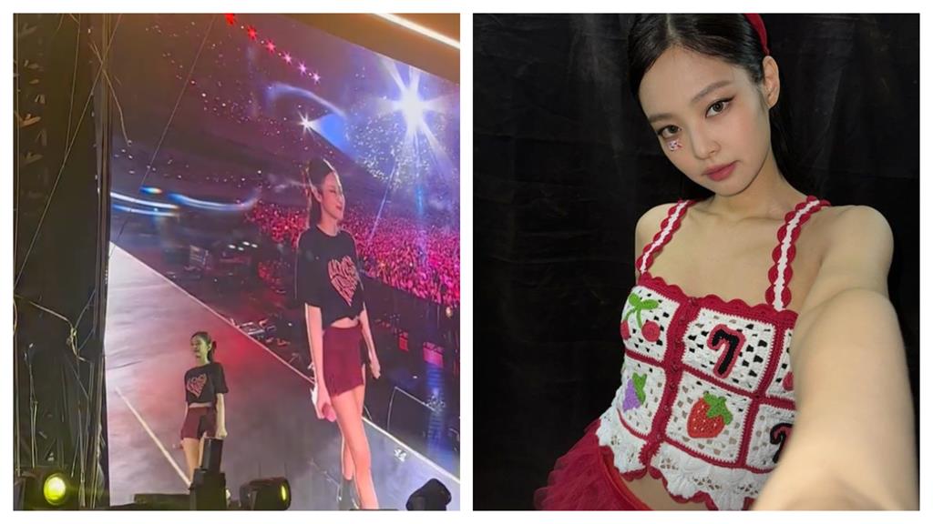 Jennie激短裙洩黑影!玻璃射出「真實身材」 Jennie席地開坐激短裙洩「謎之陰影」!玻璃射出「真實身材」甜喊:愛高雄