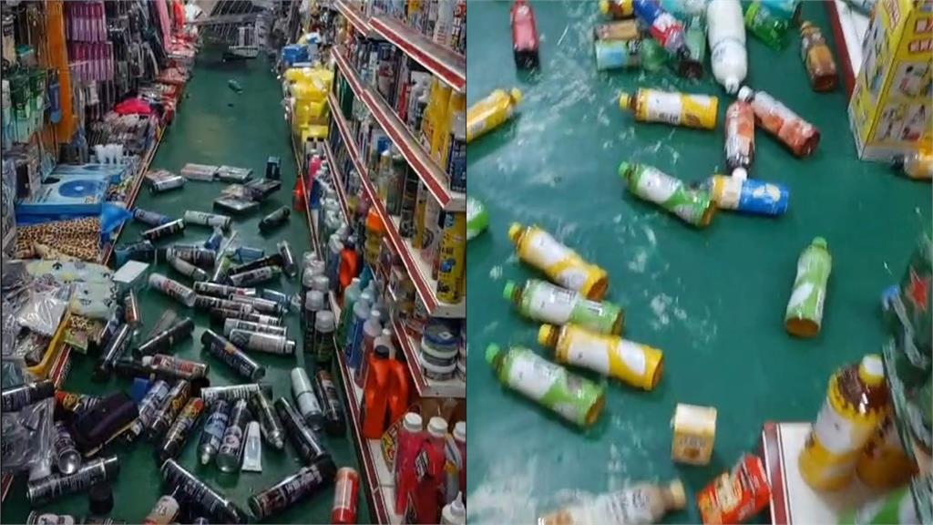 台東強震「最大震度6強」！池上賣場貨架商品掉滿地...現場一團亂