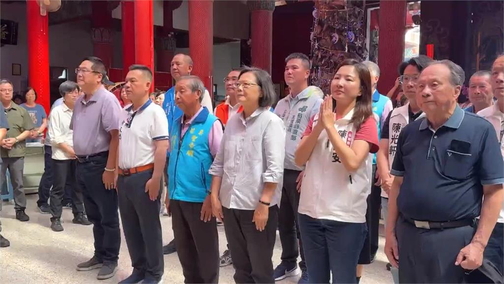 助陣陳品安選苗栗! 蔡英文陪拜廟.參訪火車頭園區