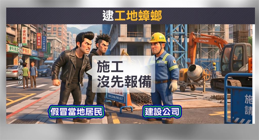 工地蟑螂！ 假冒居民恐嚇建設公司 12人遭逮移送