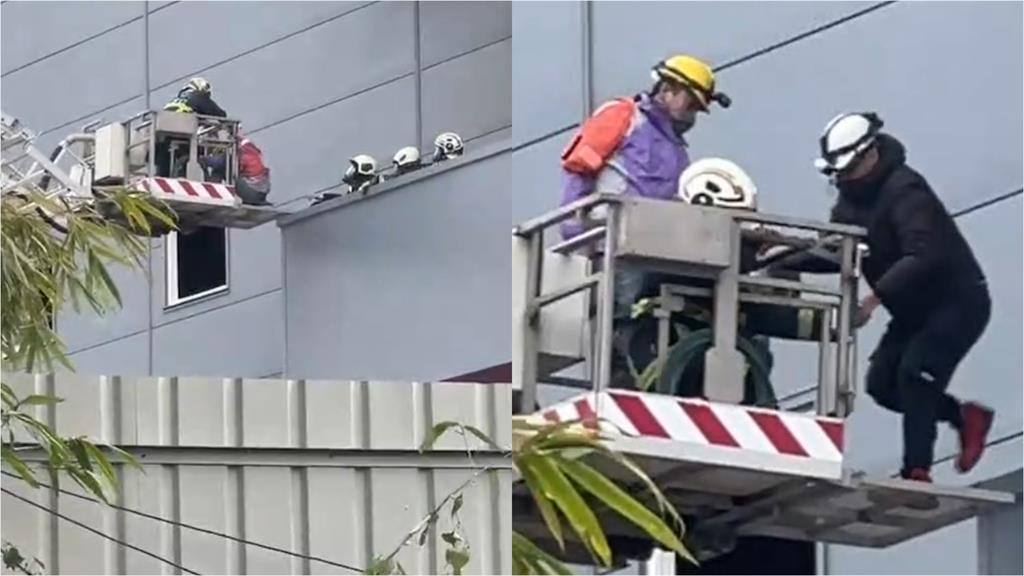 全聯倉儲「惡火黑煙遮日」空拍畫面曝!14人受困樓頂「他超冷靜滑手機」