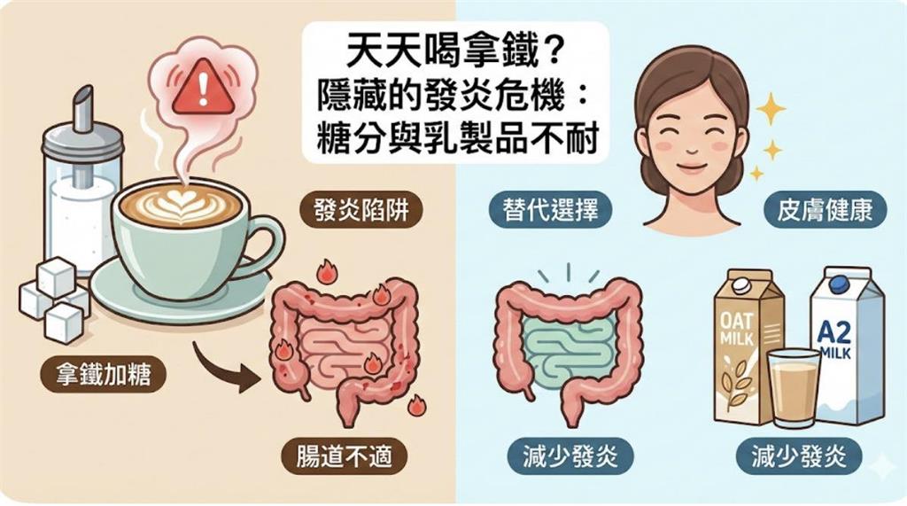 每天喝拿鐵身體卻出現「不明異狀」？醫曝「2地雷」恐致痘又腹瀉！