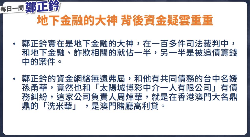 快新聞／爆鄭正鈐百件官司纏身　林志潔：投資詐騙集團還從事地下金融