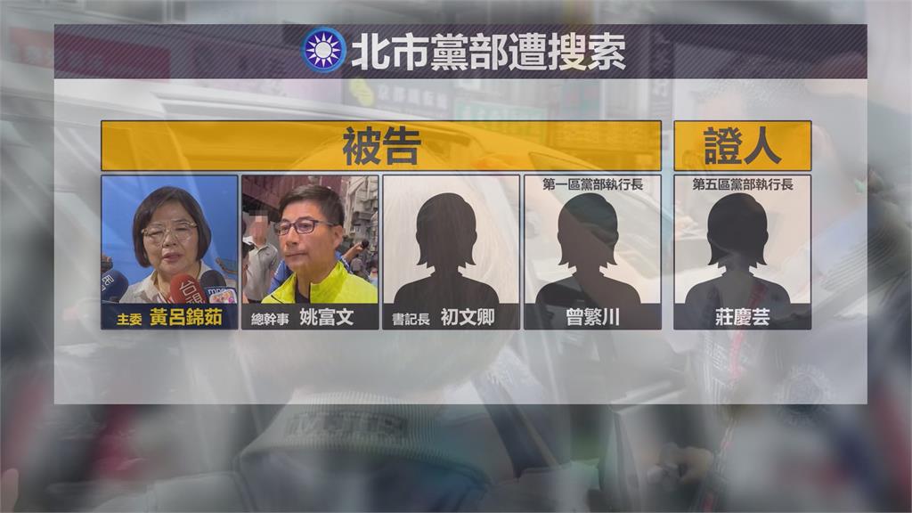 涉不實連署!檢搜索國民黨北市黨部 黃呂錦茹移送北檢複訊