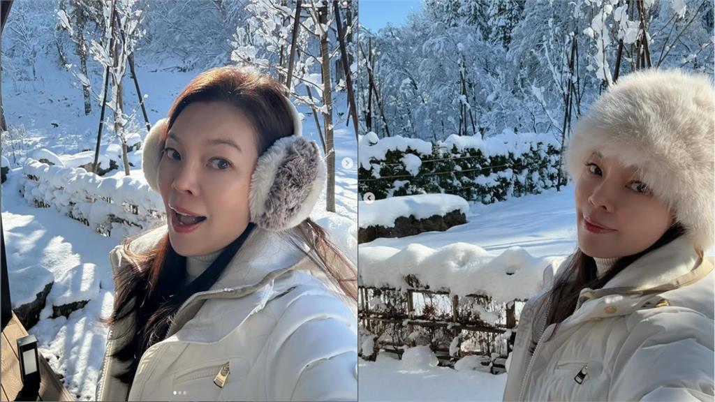 郭董愛妻曾馨瑩曬雪地自拍　51歲「真實狀態流出」網羨慕：皮膚好透亮！