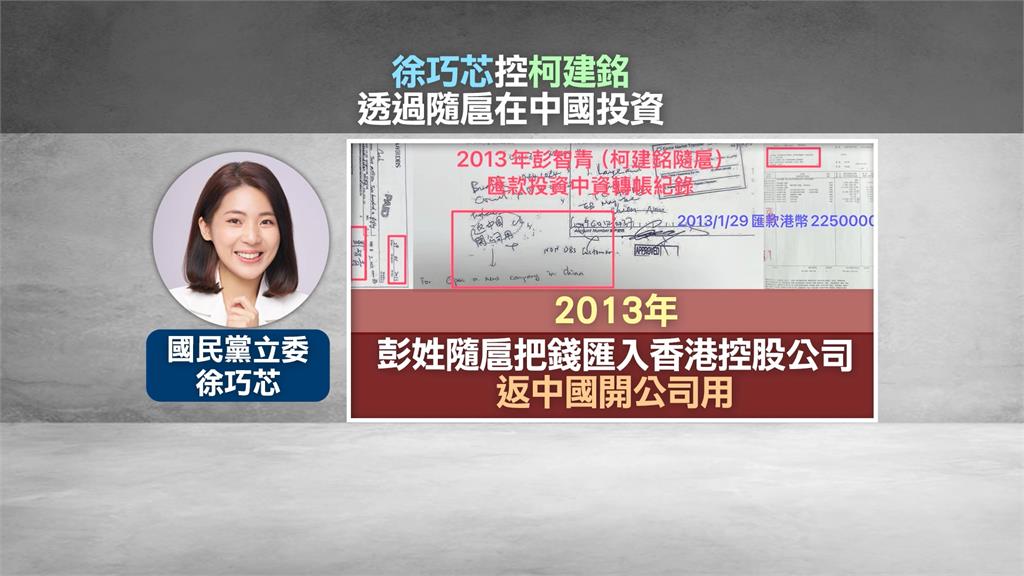 徐巧芯控藉隨扈投資中國　柯建銘發長文回擊：不實指控6日將提告