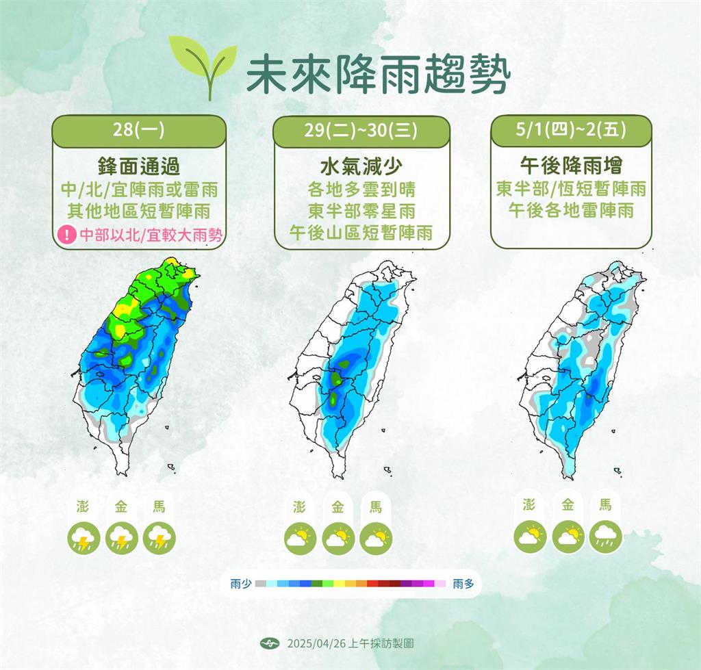 快新聞/又濕又冷!北東防大雨 氣象署:南北天氣差異大「南來北往請留意」
