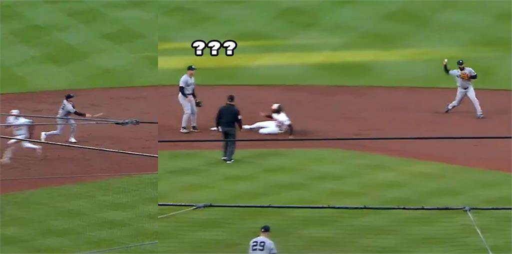 MLB(影)/投手爆傻眼!洋基抓雙殺「該給游擊」傳歪變「5-4-3」一個都沒殺到