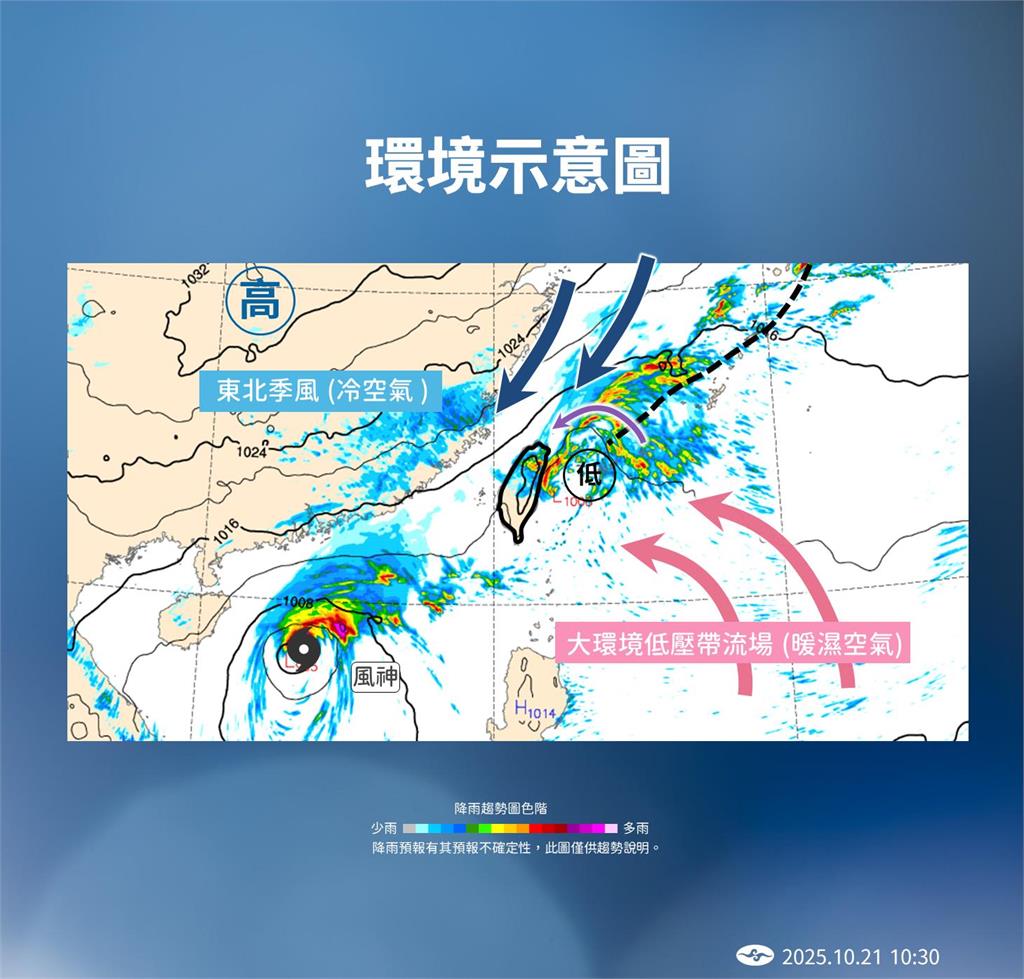 快新聞/下的好煩!「風神」遠離為何降雨持續? 氣象署曝原因
