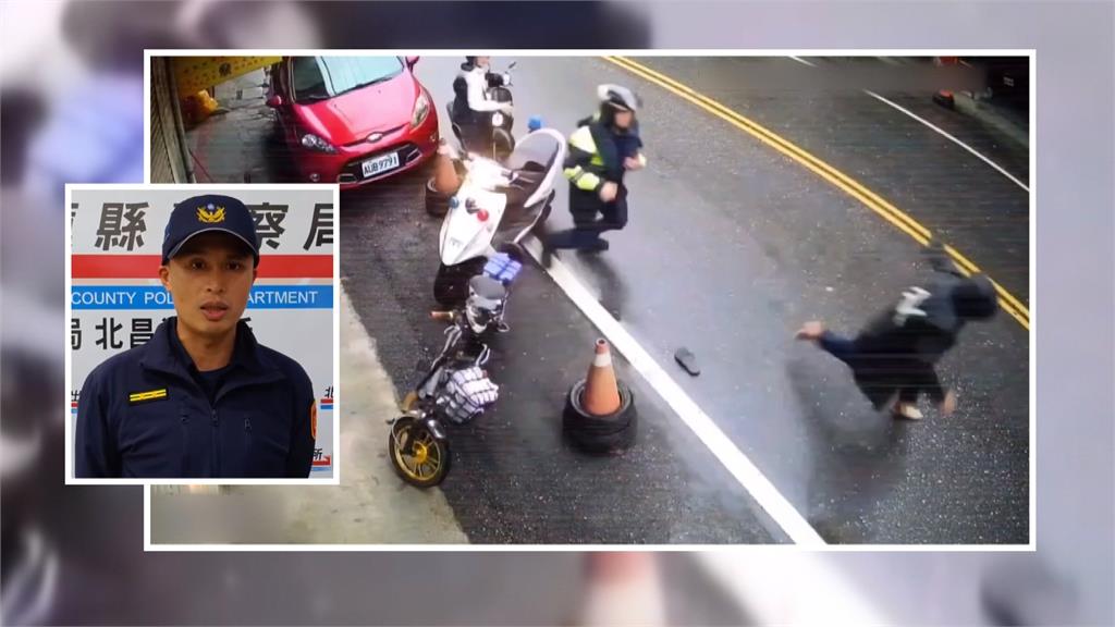 偷空壓機跑給警察追 狂奔...跑到鞋子都丟掉了