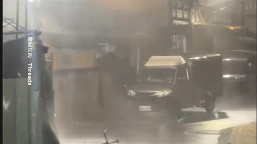 丹娜絲昨晚登陸嘉義布袋 急診室外救護車遭吹跑