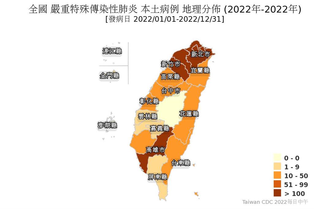 4月確診數激增796例！最新本土病例分布圖曝...本島僅「1淨土」