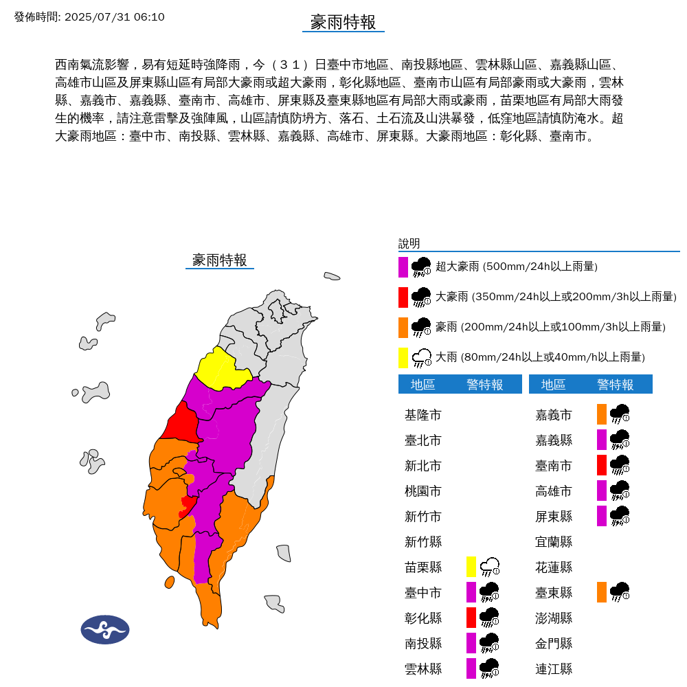 快新聞/西南氣流影響!山區大雨不斷 南投水里、信義今停班停課