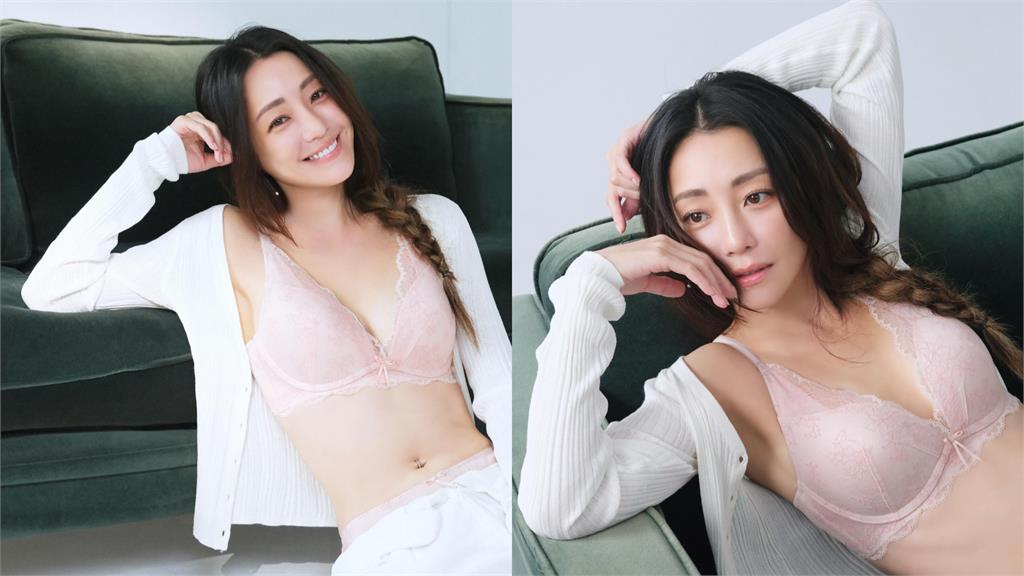 釦子整排沒扣「謝欣穎裸色領域」全解鎖!噴出整片粉嫩「中路膨脹」不遮了