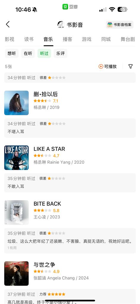 張韶涵新專輯個位數差評!粉絲怒出奧步「狂灌5顆星」嗨喊:超越蔡依林