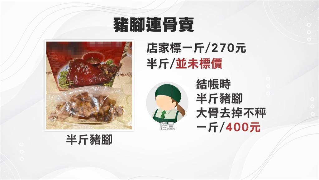 豬腳一條街被爆坑客?半斤豬腳比較貴 打開還是有骨頭