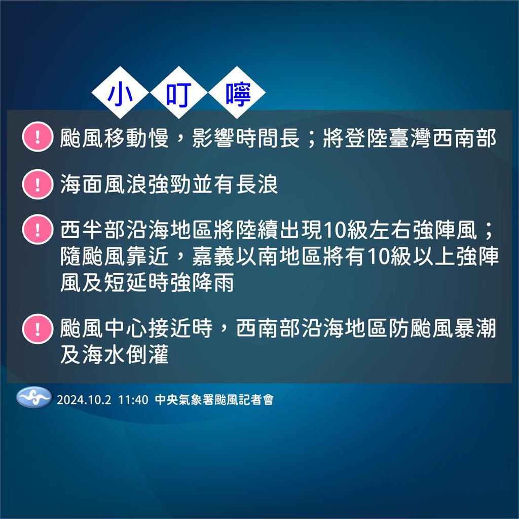 快新聞／新！苗栗納陸警、13縣市戒備　氣象署：山陀兒估明登陸西南部