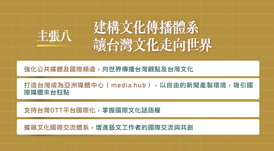 快新聞/文化能使國家偉大! 賴清德「2承諾、8主張」打造世界台灣