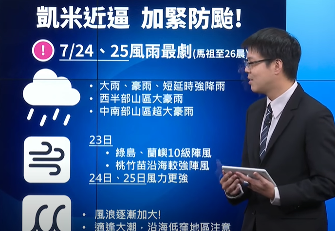 快新聞／凱米增強變大達中颱上限！最快今午發布陸警　「這些地方」有望放颱風假