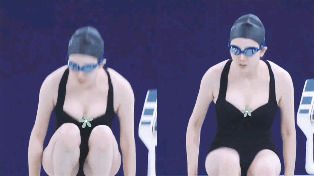 中國女星「太誠懇」連身泳衣擋不住！彎腰下水洩「驚人實力」秒贏了