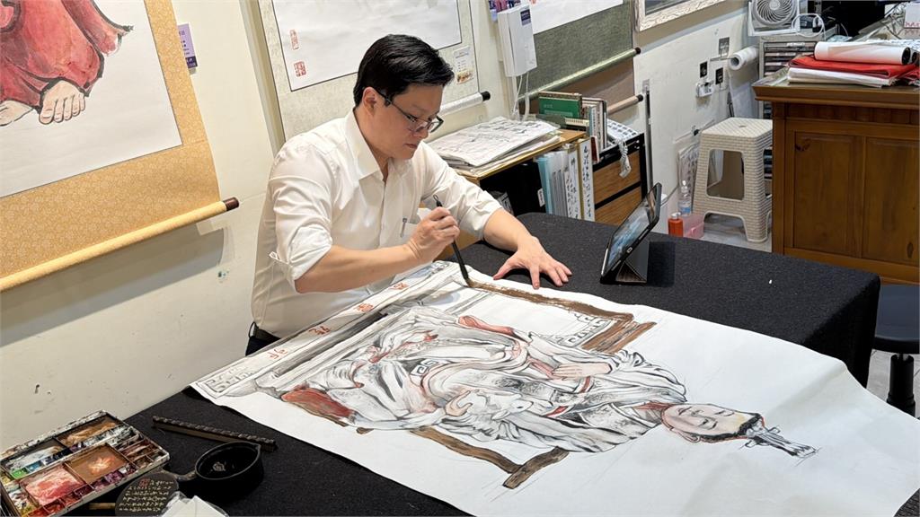 卯兔星君神像竊案偵破！台南市表揚警方贈畫「神還原」